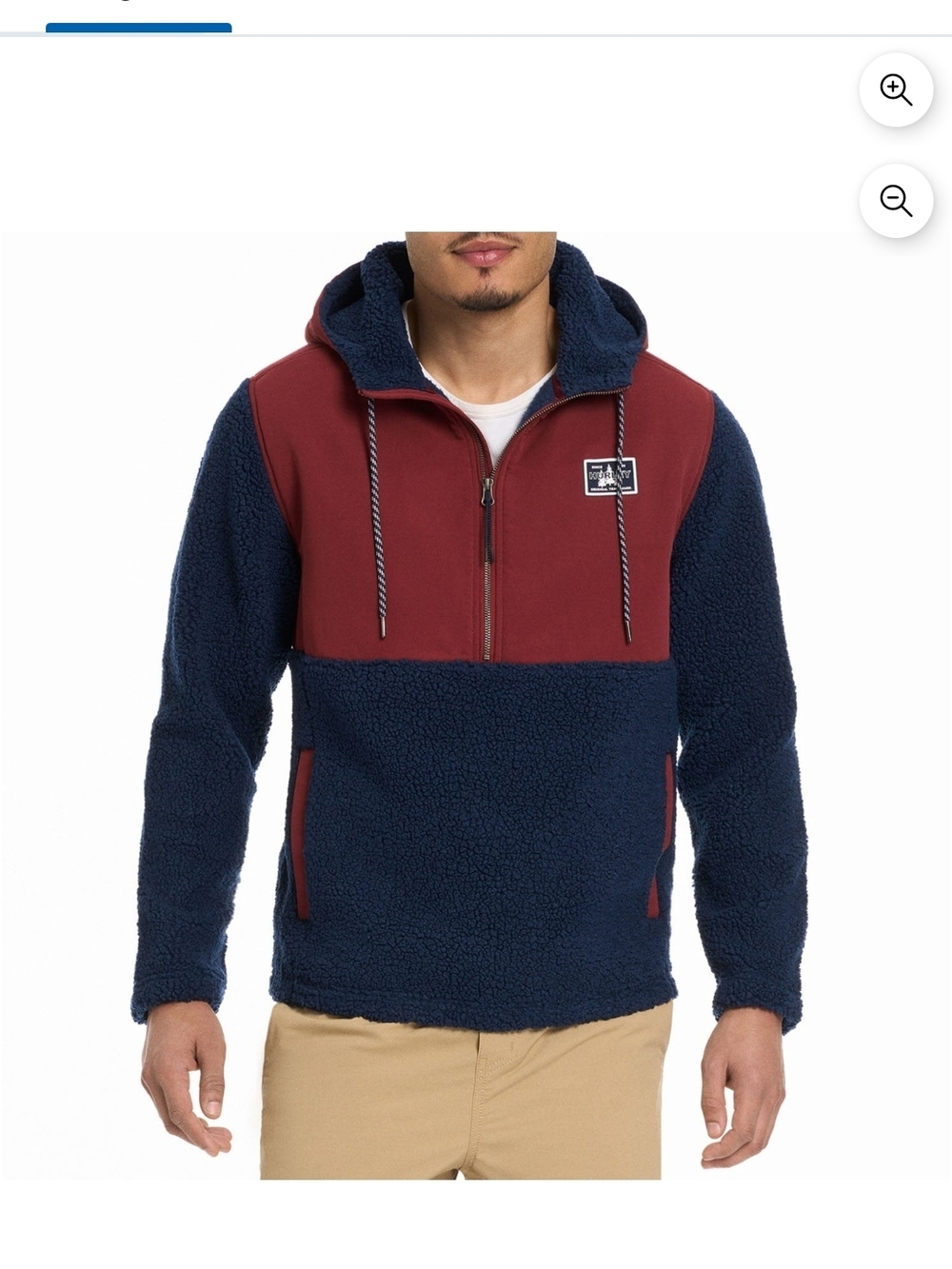 Hurley Half Zip Sherpa Anorak Hoodie, Size M, New